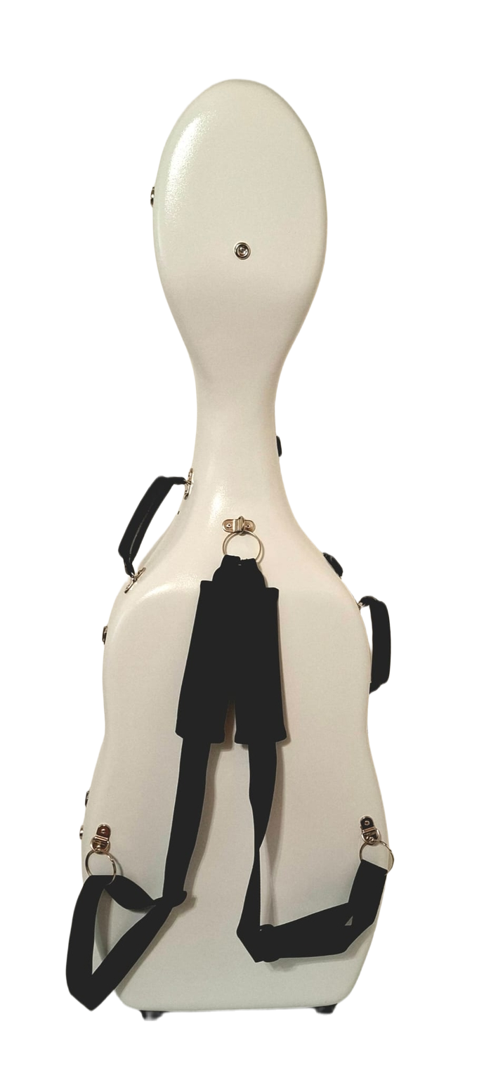 White Carbon Fiber Bass Viola da Gamba Case (RAL 9003)