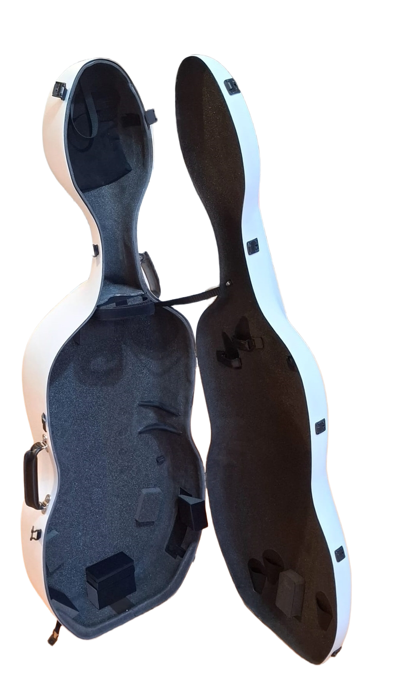 Estuche para violonchelo de fibra de carbono blanco (RAL 9003) VENDIDO