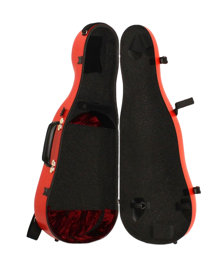 Red Carbon Fiber Violoncello da Spalla Case (RAL 3024)