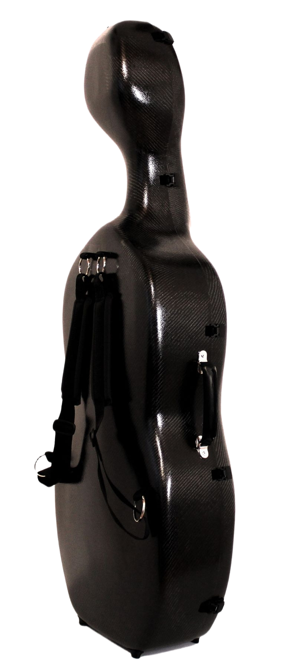 3D Black Carbon Cello Case