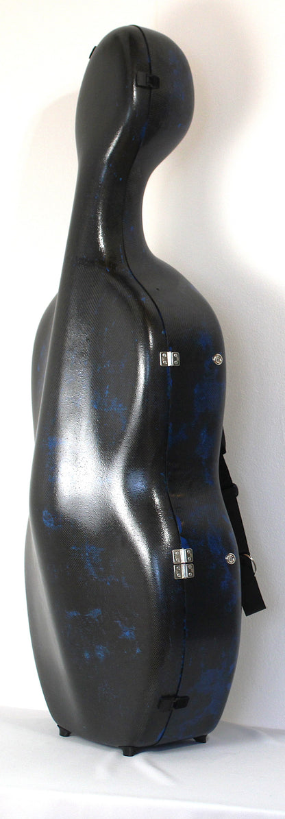 3D Blue Carbon Fiber Cello Case — Minor Cosmetic Imperfections