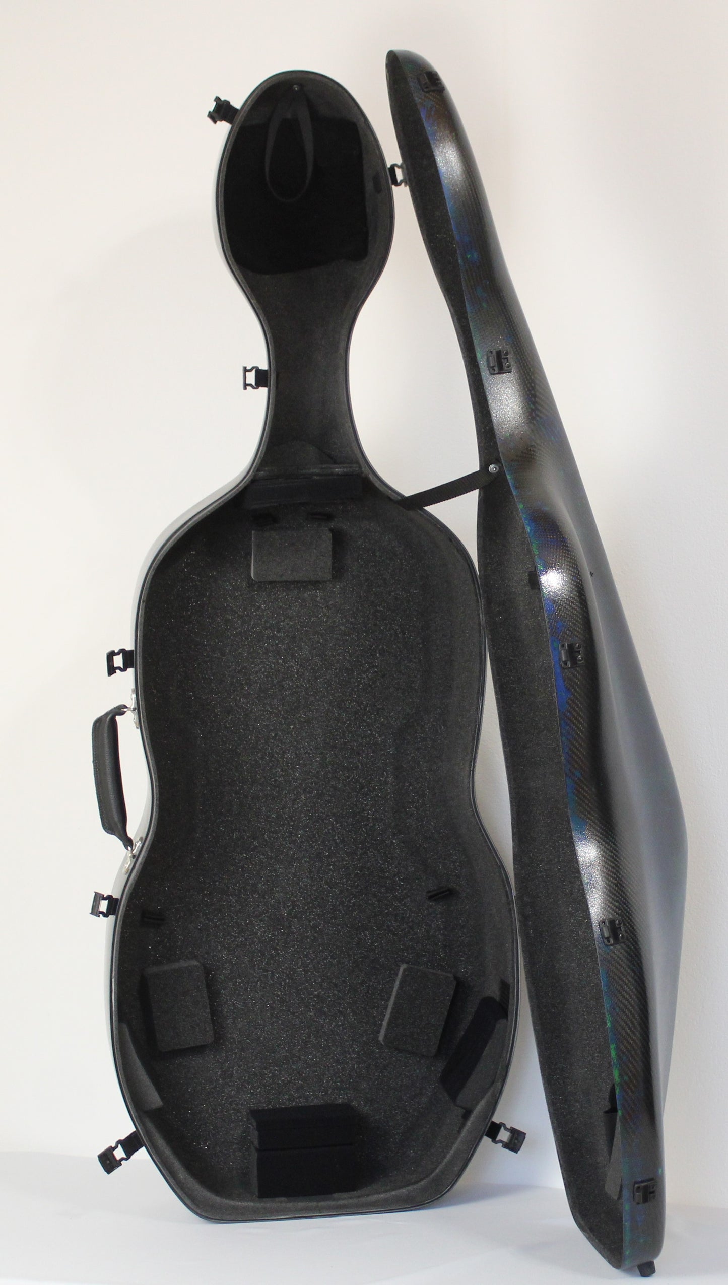 3D Blue Carbon Fiber Cello Case — Minor Cosmetic Imperfections