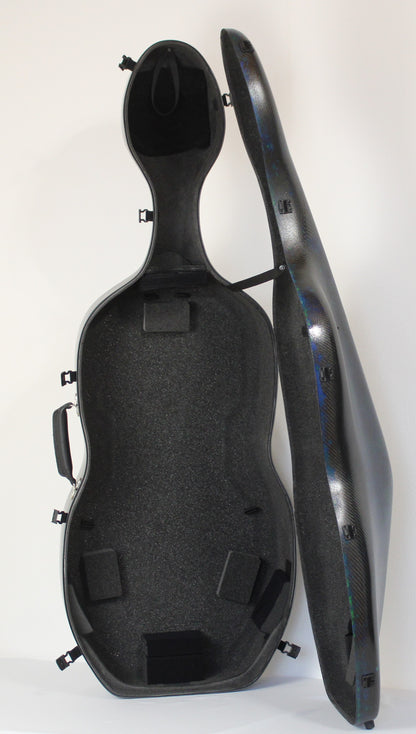 3D Blue Carbon Fiber Cello Case — Minor Cosmetic Imperfections