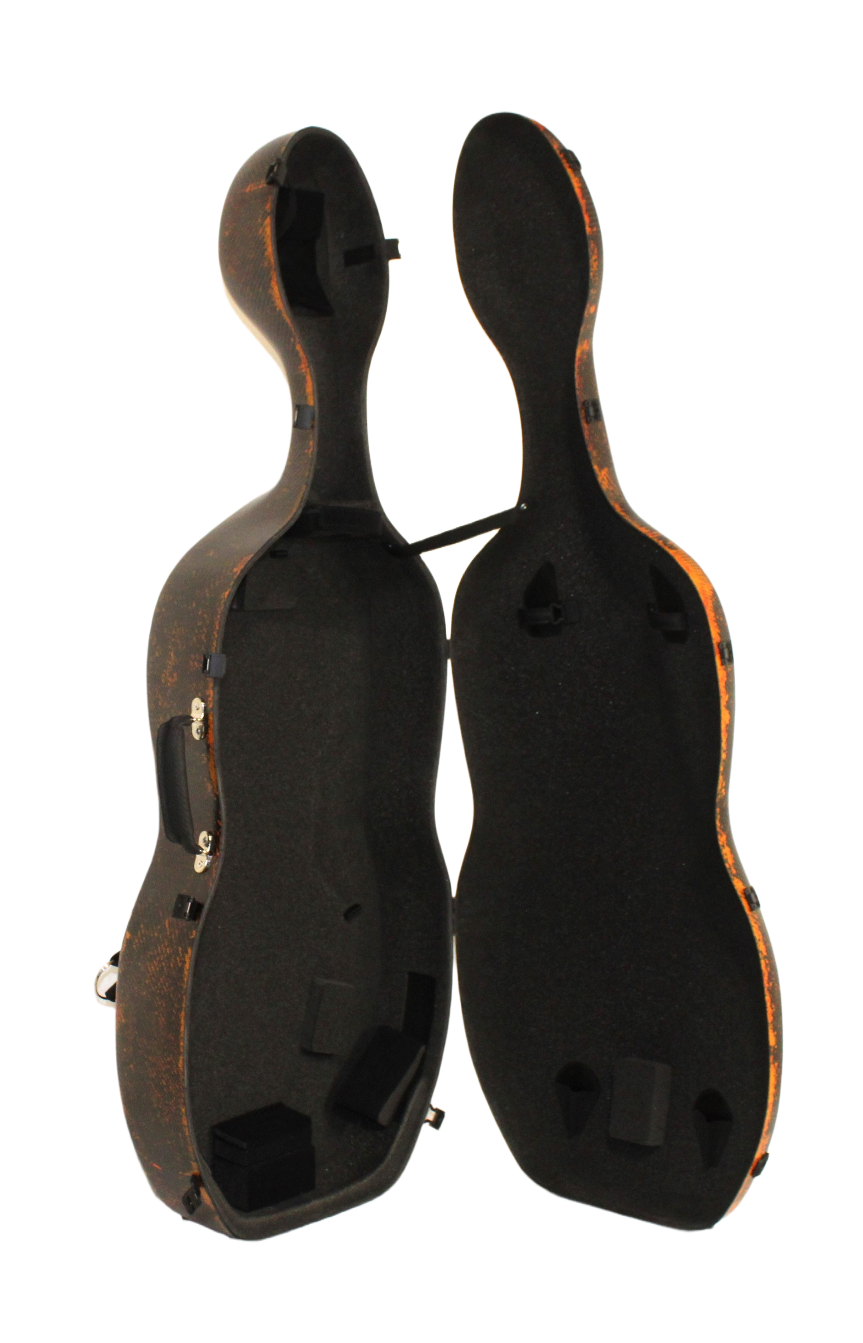 3D Fire Hard Cello Case inside