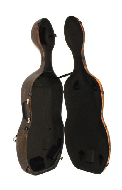 3D Fire Hard Cello Case inside