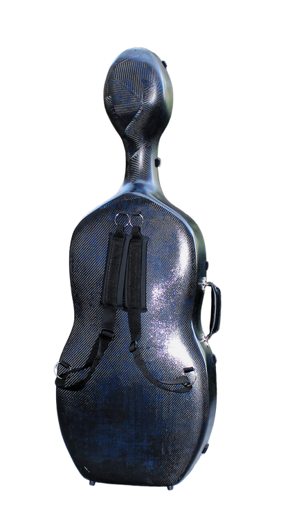 3D Blue Carbon Fiber Cello Case