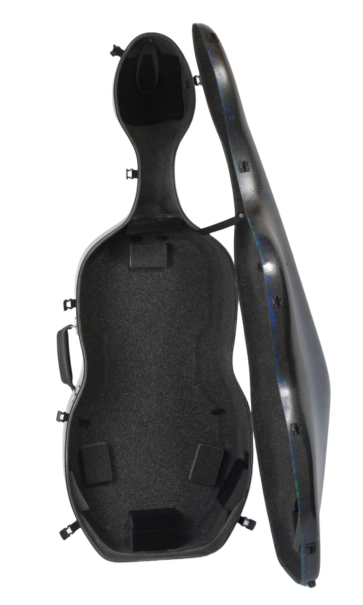 3D Blue Carbon Fiber Cello Case