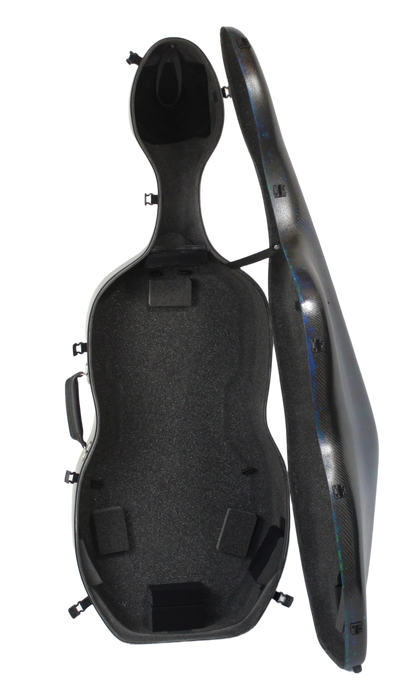 3D Blue Carbon Fiber Cello Case