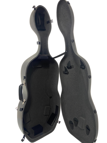 3D Black Carbon Fiber Cello Case