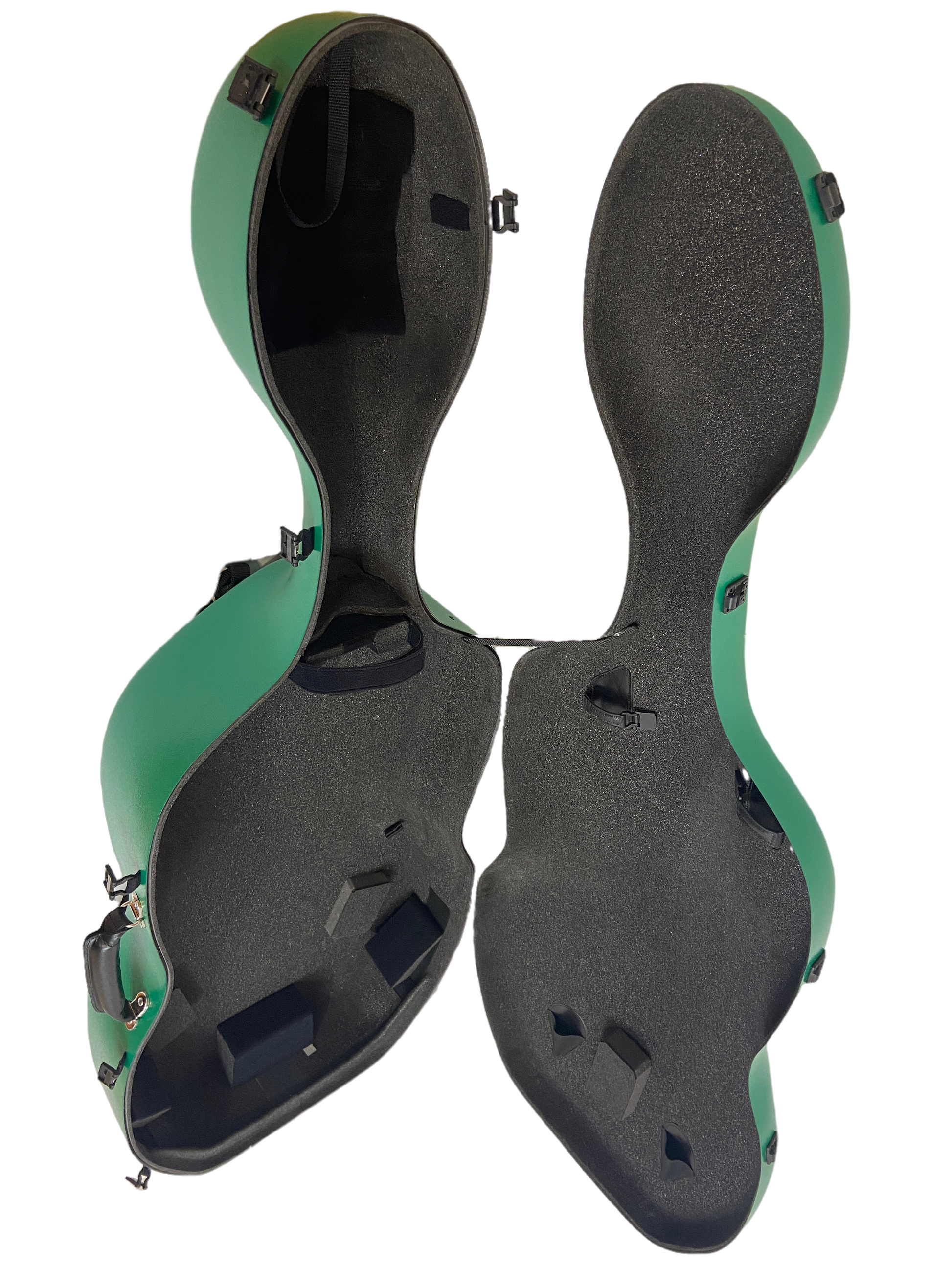 Green Carbon Fiber Cello Case inside