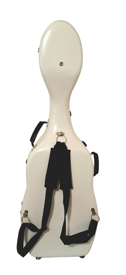 White Carbon Fiber Bass Viola da Gamba Case (RAL 9003)