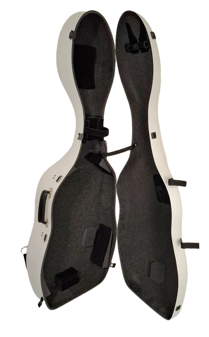 White Carbon Fiber Bass Viola da Gamba Case (RAL 9003)
