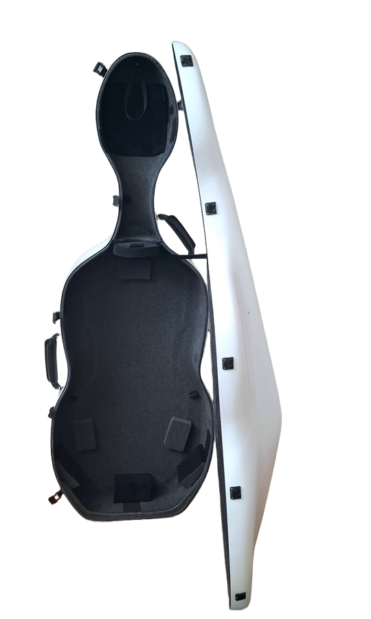 White Carbon Fiber Cello Case (RAL 9003)