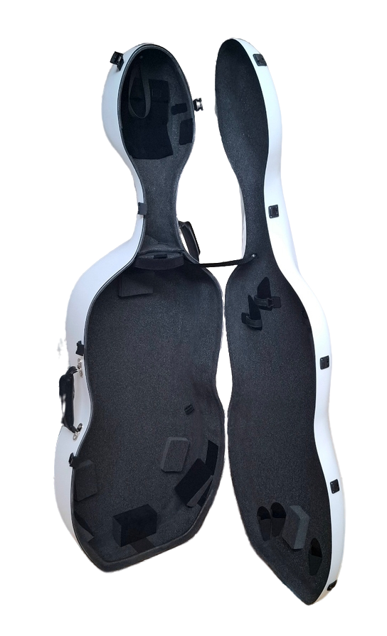 White Carbon Fiber Cello Case (RAL 9003)