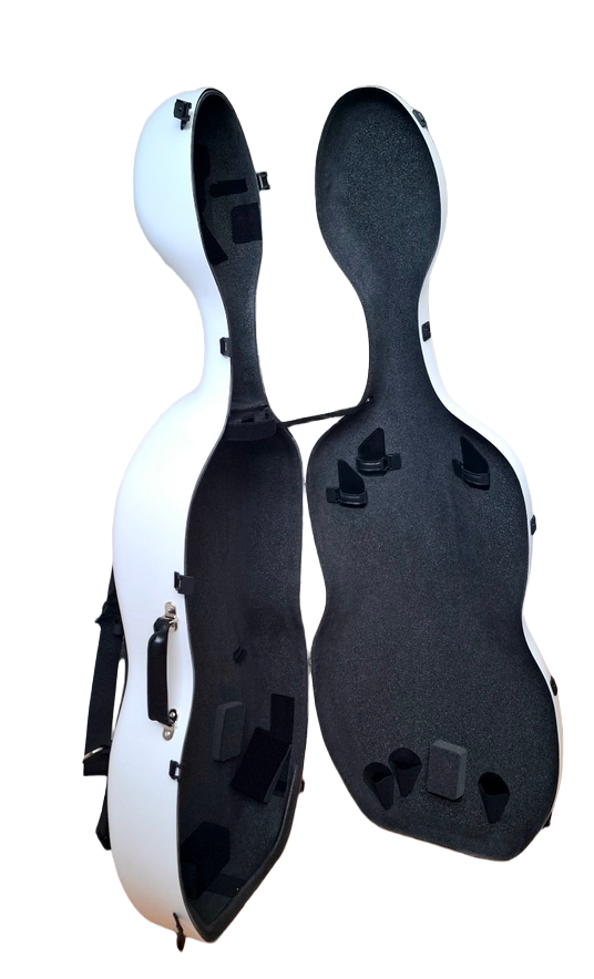 White Carbon Fiber Cello Case (RAL 9003)