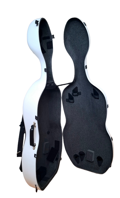 White Carbon Fiber Cello Case (RAL 9003)