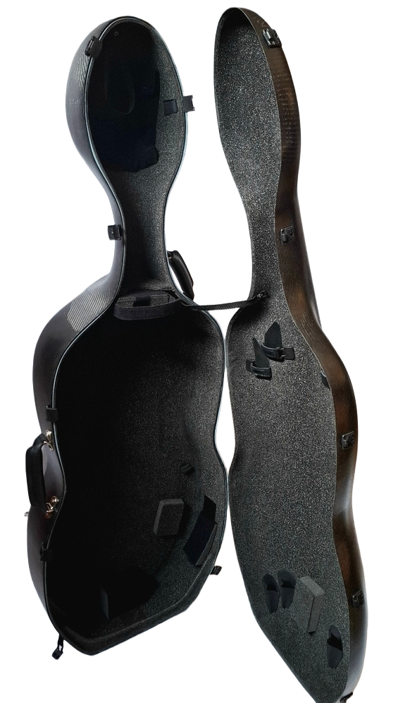 3D Black Carbon Cello Case