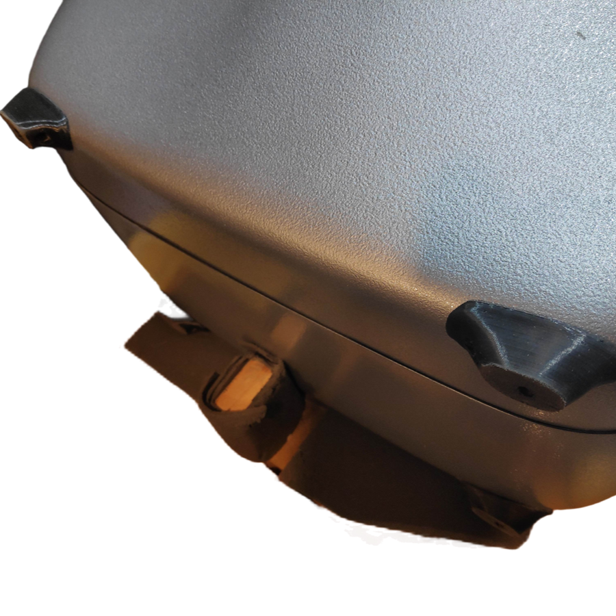 Close-up of an ergonomic feet on the cello case