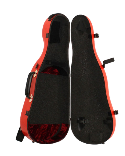 Red Carbon Fiber Violoncello da Spalla Case (RAL 3024)